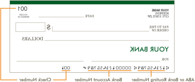 Sample check with important numbers highlighted